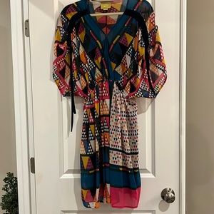 Maeve vibrant print lined dress.